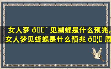 女人梦 🐴 见蝴蝶是什么预兆,女人梦见蝴蝶是什么预兆 🦅 周公解梦